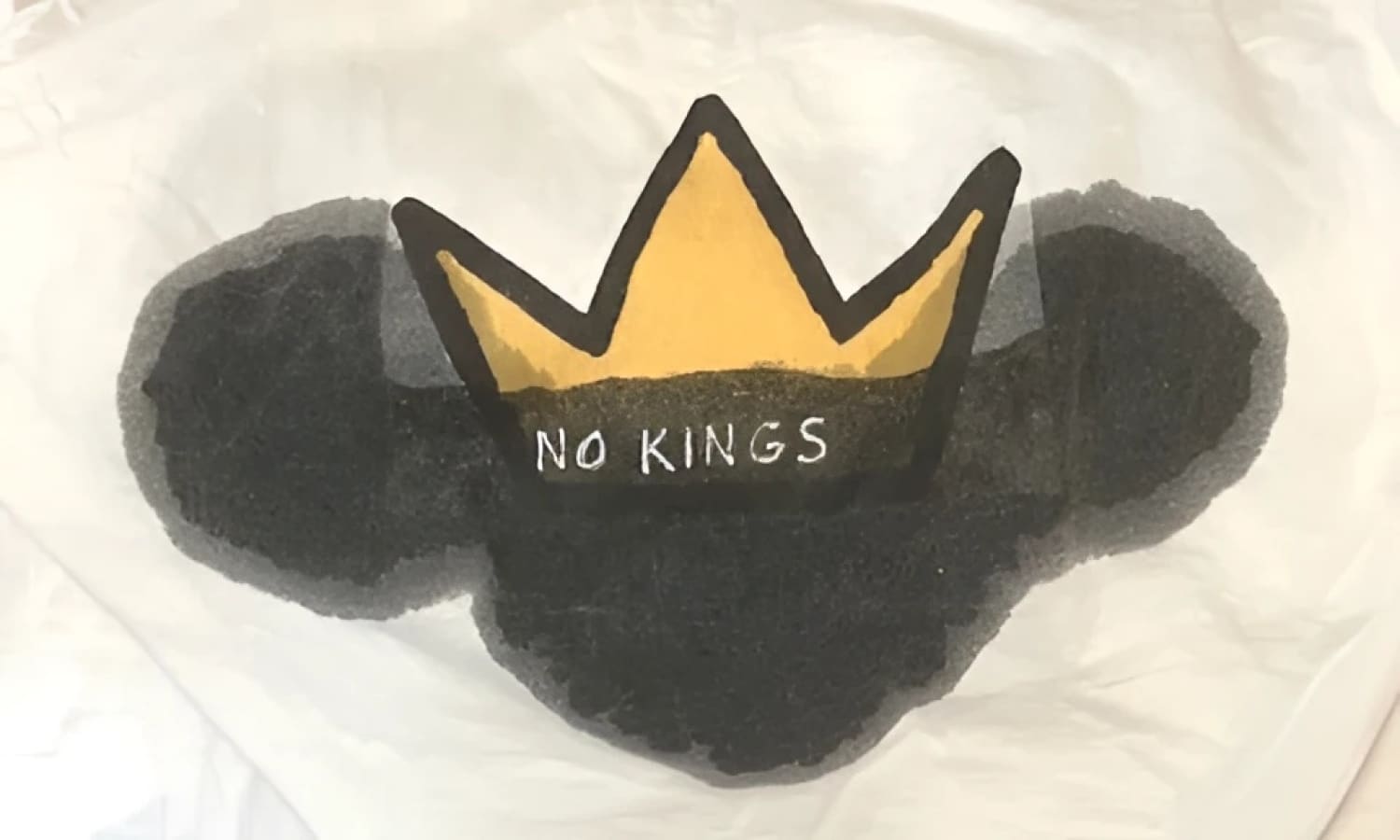 Yellow crown with black outline and shadow design on white background.