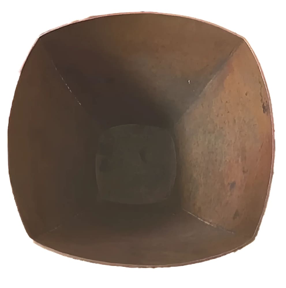 Empty brown square container.