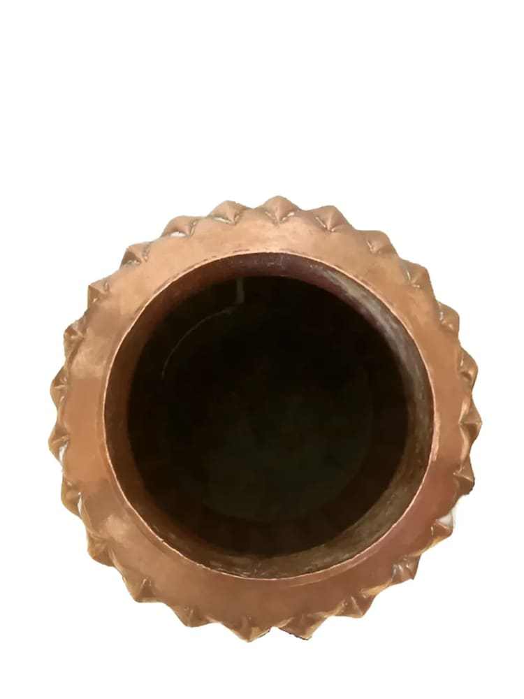 Abdon Punzo Signature Fluted Copper Vase - Re - psychles Vintage Shop & Art Gallery