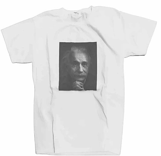 Albert Einstein Red Eyes T-shirt by h.m. Peavy - Re - psychles Vintage Shop & Art Gallery