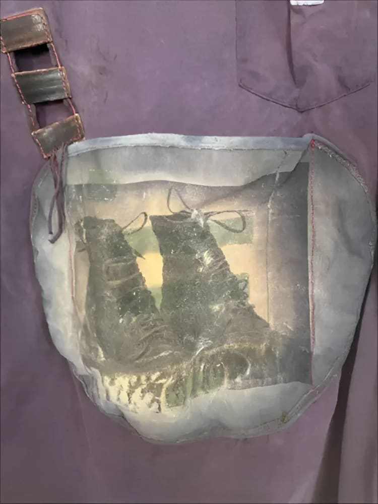 American Worker T-shirt on an Upcycled Carhartt by h.m. Peavy - Re - psychles Vintage Shop & Art Gallery