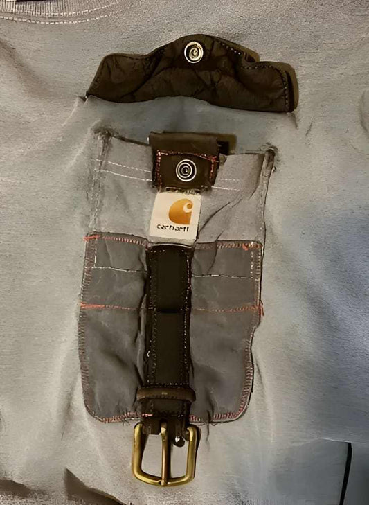 American Worker T-shirt on an Upcycled Carhartt by h.m. Peavy - Re - psychles Vintage Shop & Art Gallery