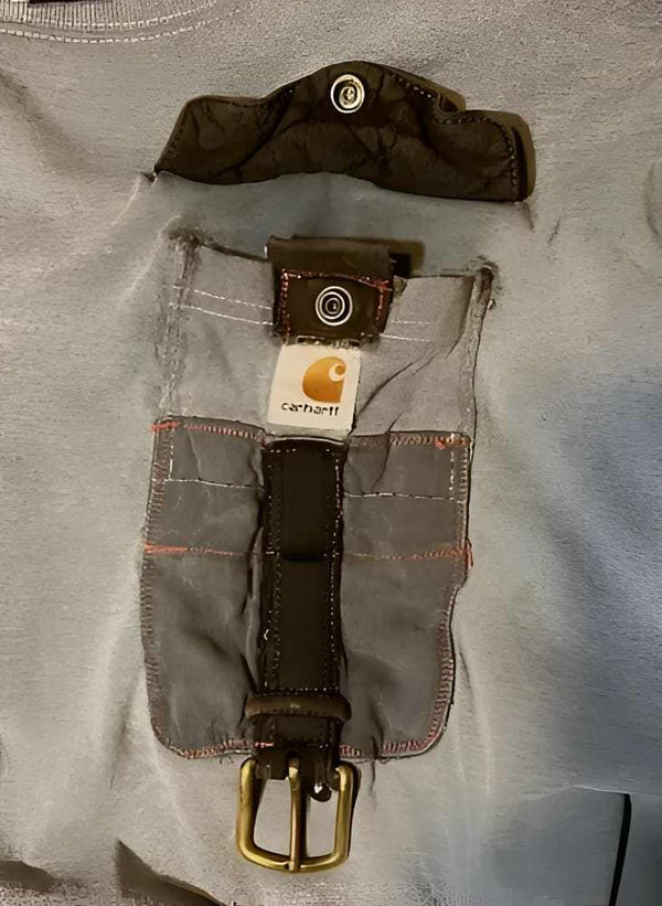 American Worker T-shirt on an Upcycled Carhartt by h.m. Peavy - Re - psychles Vintage Shop & Art Gallery