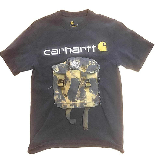 American Worker T-shirt on an Upcycled Carhartt by h.m. Peavy - Re - psychles Vintage Shop & Art Gallery
