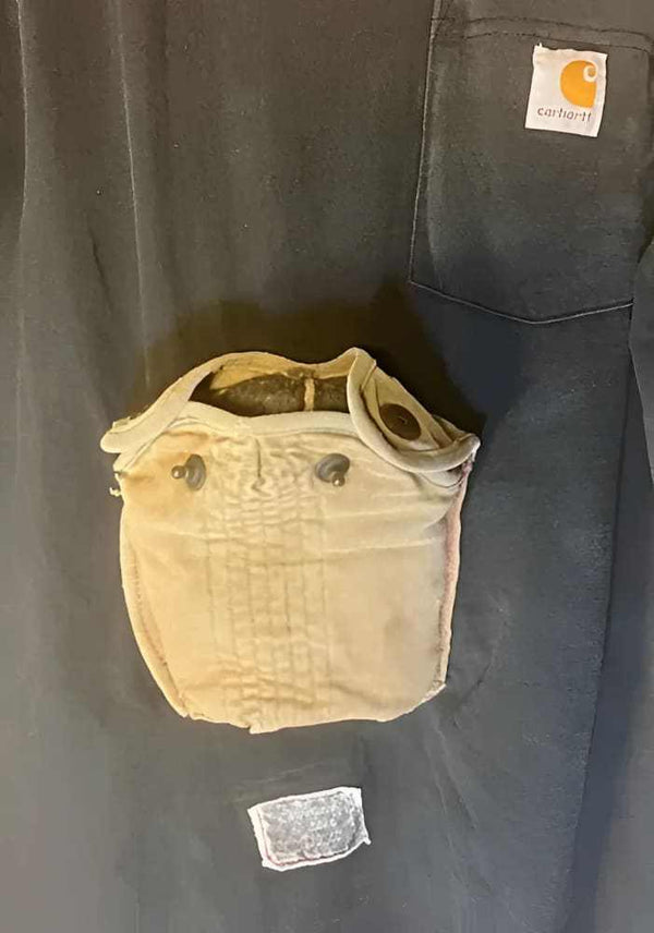 American Worker T-shirt on an Upcycled Carhartt by h.m. Peavy - Re - psychles Vintage Shop & Art Gallery