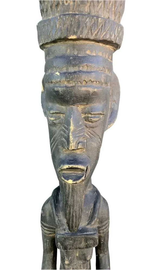 Baule Spirit Male: Antique Blolo Bian Wood Statue - Re - psychles Vintage Shop & Art Gallery