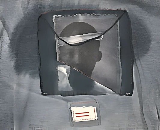 Gray t-shirt with graphic.