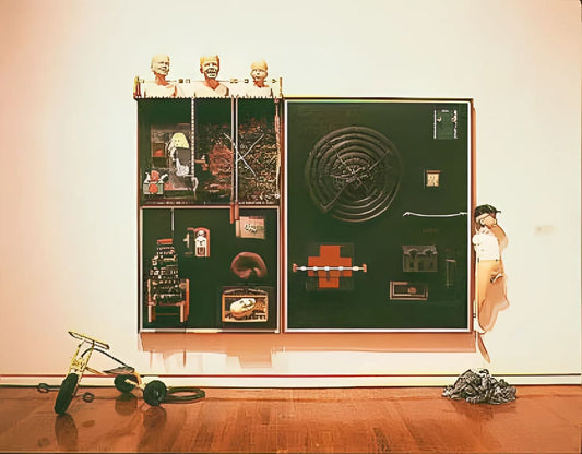 Complex mixed-media artwork.