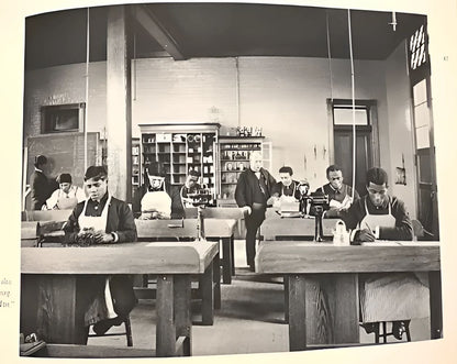 Historical classroom scene.