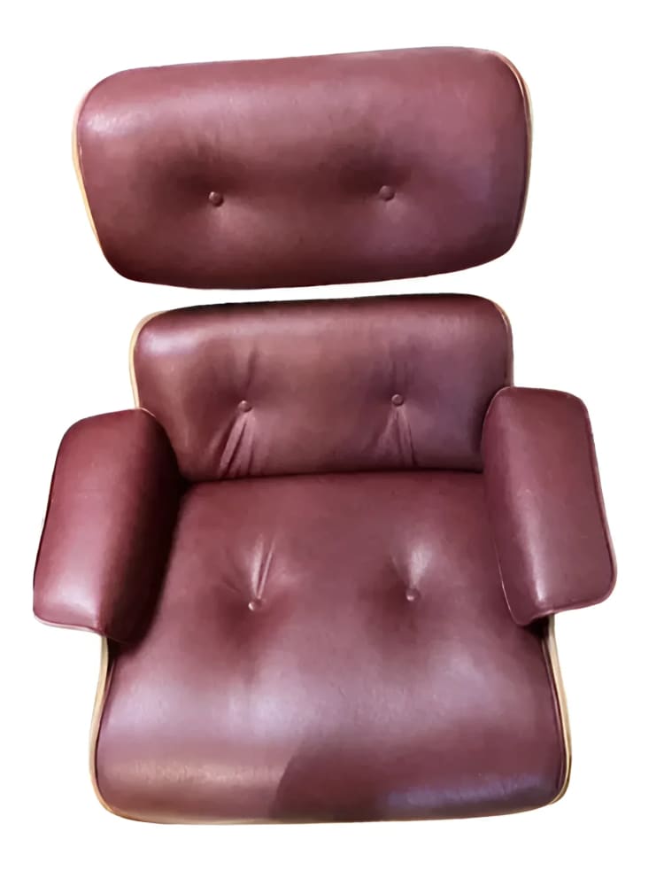 Eames Lounge Chair Red Leather Uphostery