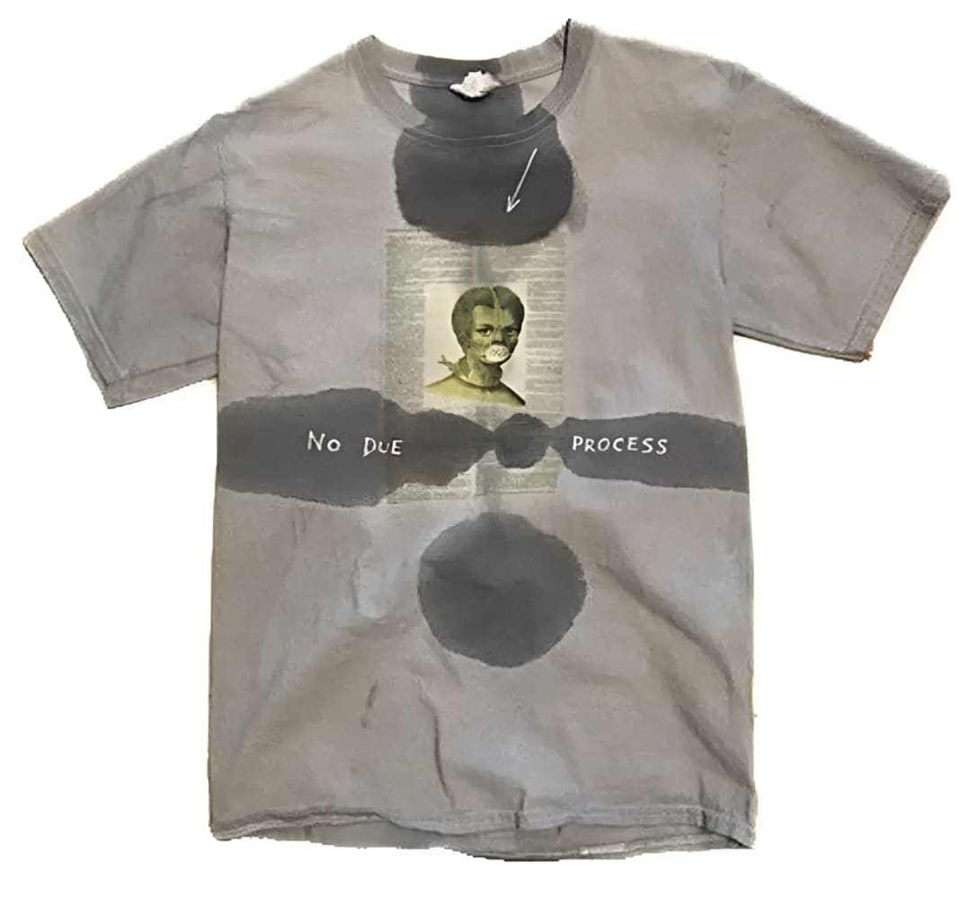No Due Process T-shirt by h.m. Peavy - Re - psychles Vintage Shop & Art Gallery