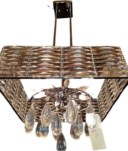 Lucite & Crystal Modern Chandelier