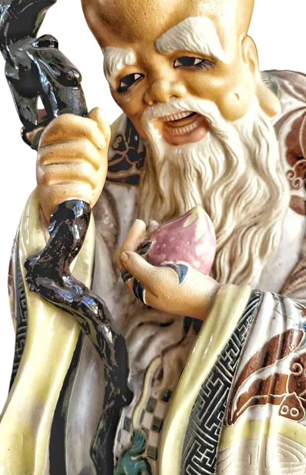 Mid-20th Century Porcelain Feng Shui Fu Lu Shou Deities