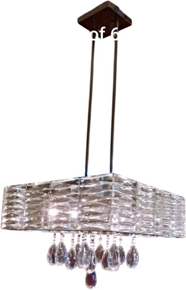 Lucite & Crystal Modern Chandelier