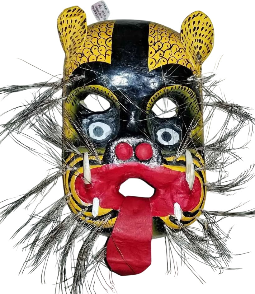 Old Traditional Jaguar Mask from Olinala Guerrero Mexico