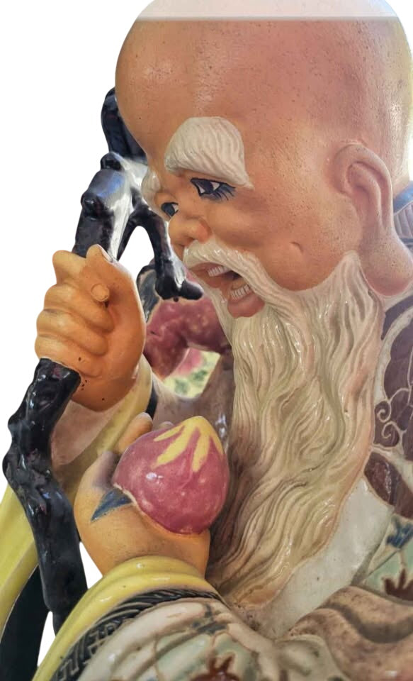 Mid-20th Century Porcelain Feng Shui Fu Lu Shou Deities