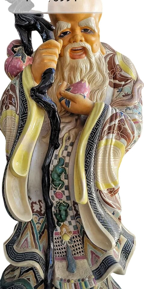Mid-20th Century Porcelain Feng Shui Fu Lu Shou Deities