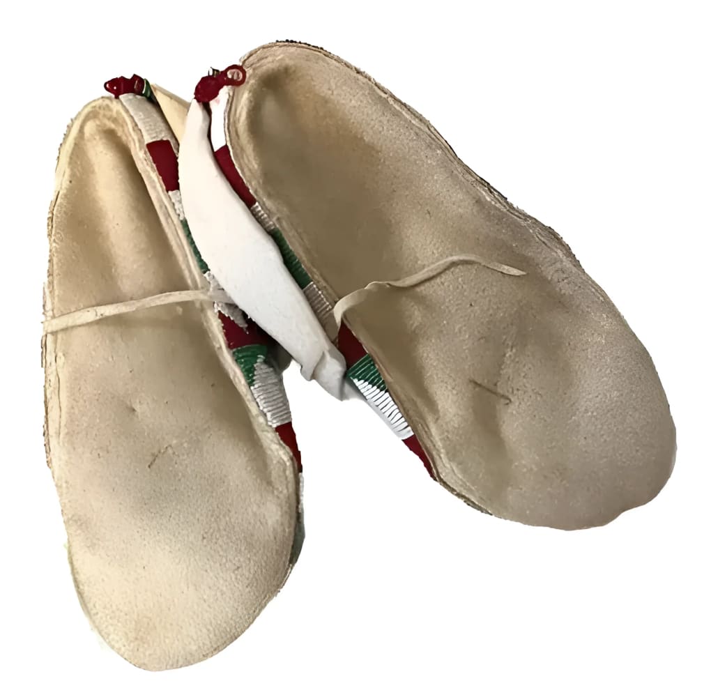 Beaded moccasin slippers.