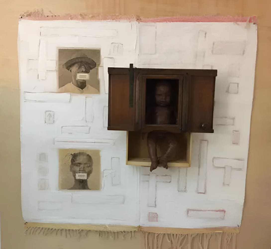 Who Am I? Assemblage & Construction by h.m. Peavy - Re - psychles Vintage Shop & Art Gallery